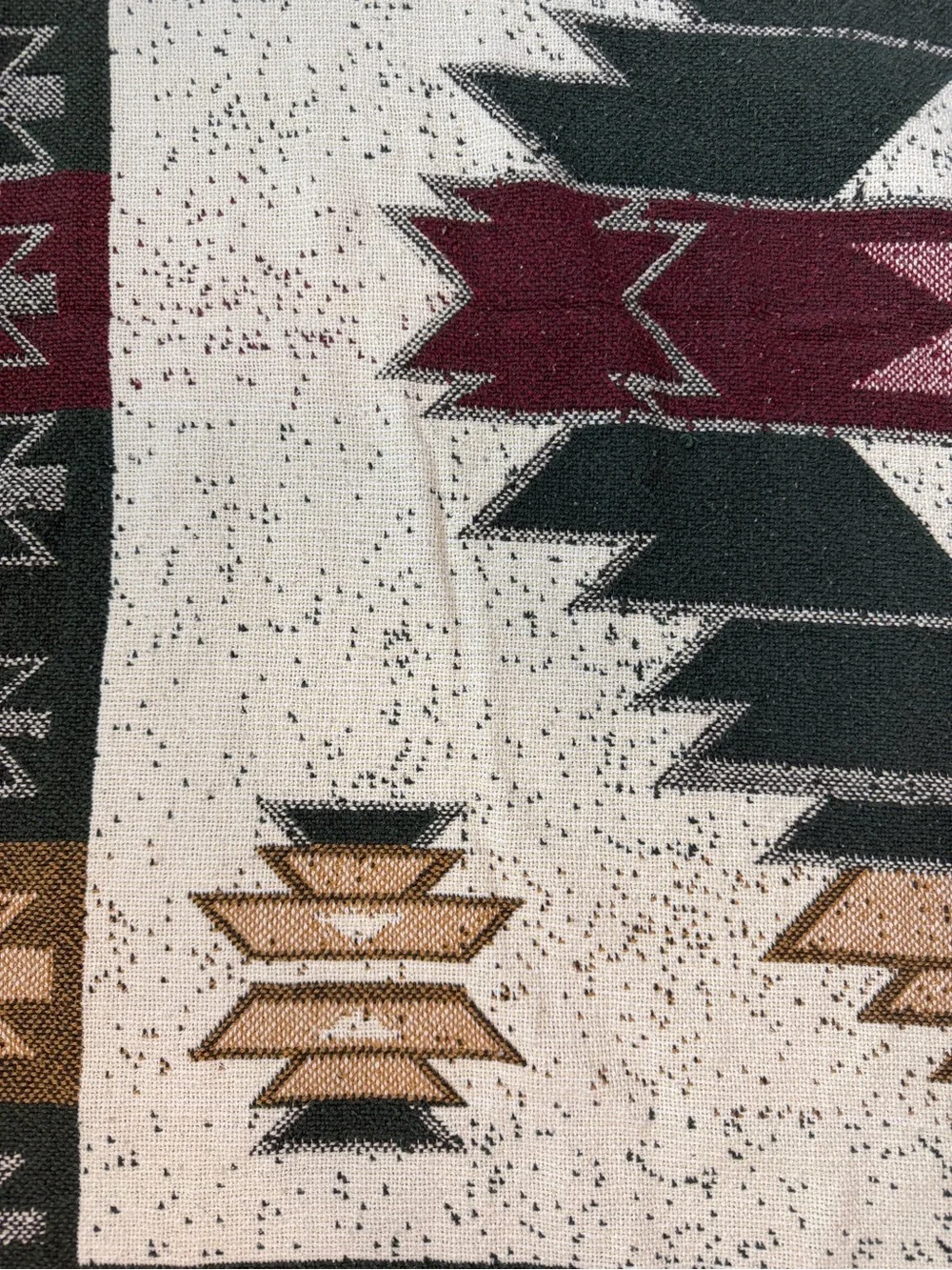 Vintage Ponderosa Southwestern 2-Layer Woven Cotton Afghan Throw Sears